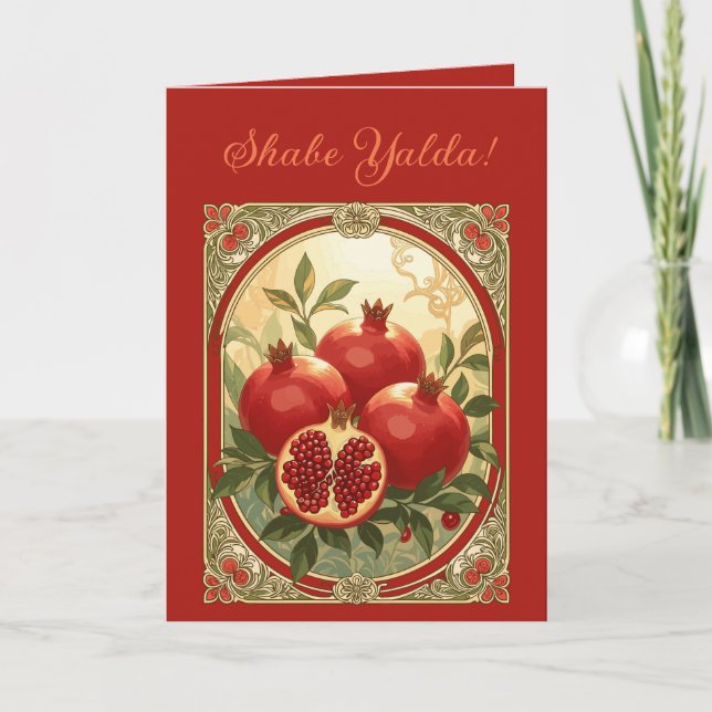 Yalda Granatäpple Chelle Natt Frukter Kort (Framsida)