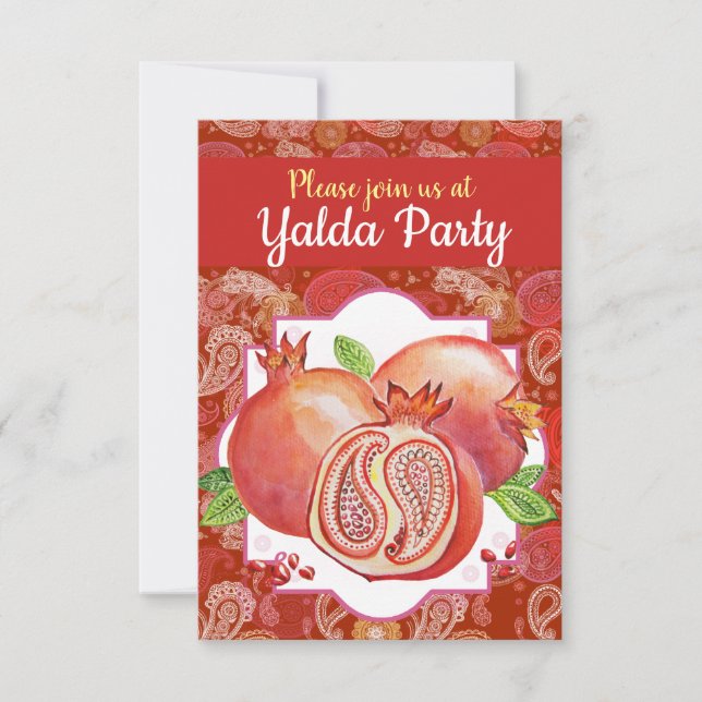 Yalda party Red Pomegranate Inbjudningar (Framsida)