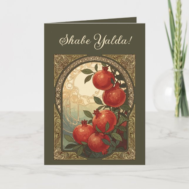 Yalda Pomegranates Winter Solstice Symbolism Kort (Framsida)