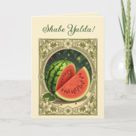 Yalda-vattenmelon Chelle-natt Vintersolstånd Kort