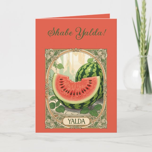 Yalda-vattenmelon Chelle-nattens frukter Kort (Framsida)