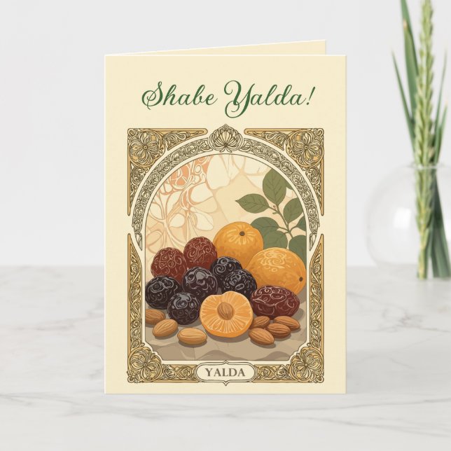Yalda Watermelon Chelle Night Dried Fruits and Nut Helgkort (Framsida)