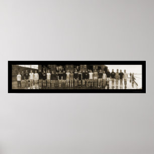 Yale besättninglag & enormt foto 1910 för Subs Poster