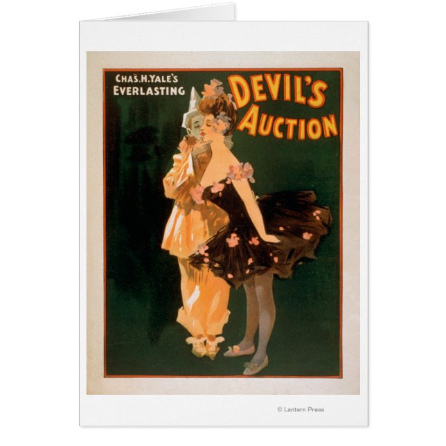 Yale's Everbestående Djävulen Auction Play Hälsningskort (Framsidan)