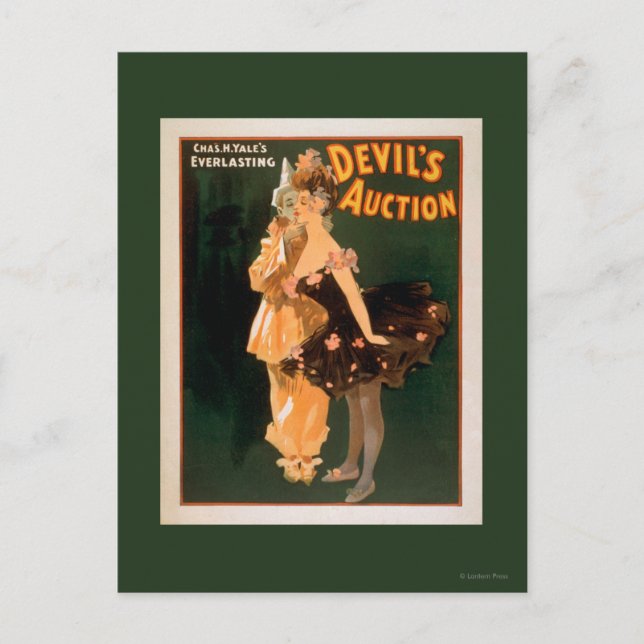 Yale's Everbestående Djävulen Auction Play Vykort (Framsida)