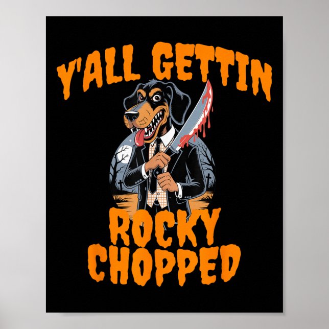 Y'all Gettin Rocky Chopped Tennessee Halloween Cos Poster (Framsidan)