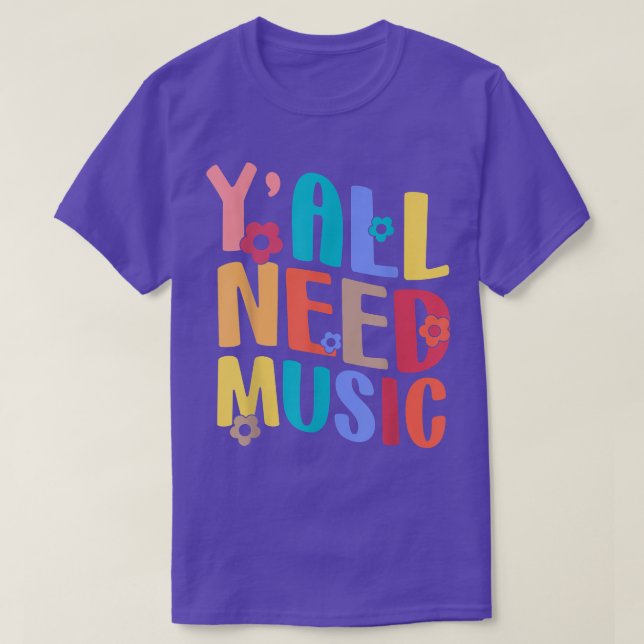 Yall Need Music Teacher Back to school Groovy Retr T Shirt (Design framsida)