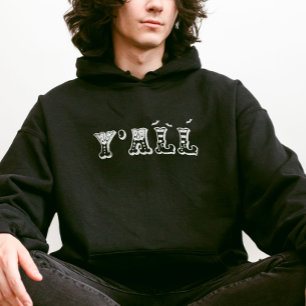 Y'all Western Halloween med Elf eller Witch Shoes Hoodie