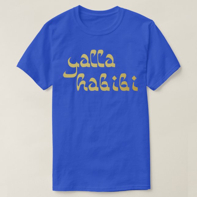 Yalla Habibi Arabiska Sayed i Guld Globetrotter tt T Shirt (Design framsida)