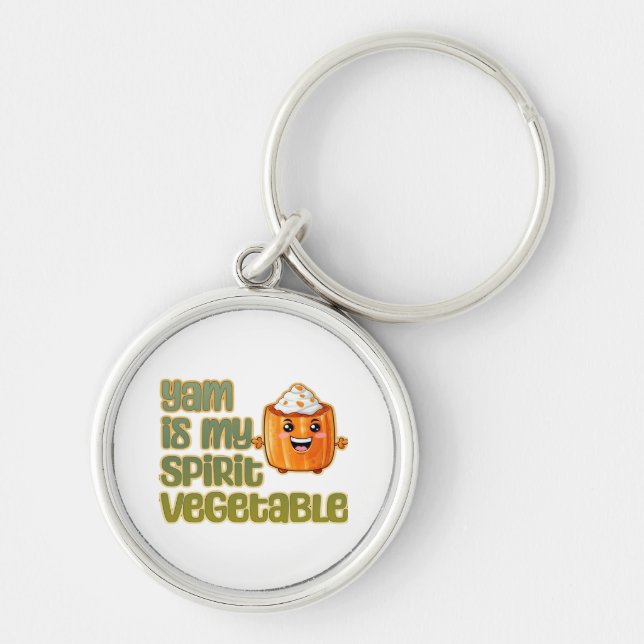 Yam är min sprit Vegetable Classic Rund Silverfärgad Nyckelring (Framsidan)