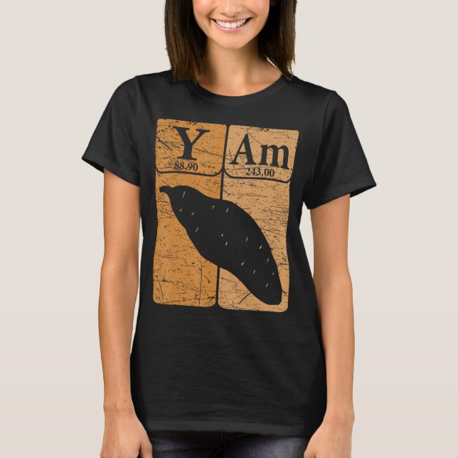 Yam Periodic Bord Inslag Sweet Potato Retro Far T Shirt (Framsida)