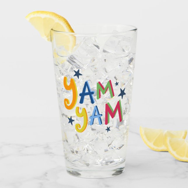 Yam Yam Black Land Glass Glaskopp (Framsida Ice)