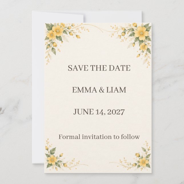 Yamabuki Save the Date Spara Datumet (Framsida)