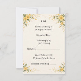 Yamabuki Wedding RSVP Card