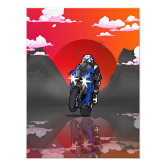 Yamaha R1 in the sunset Fototryck