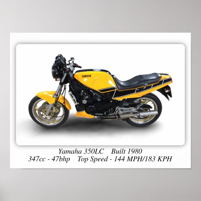 Yamaha RD350 LC-motorcykel - Poster för Storlek ut (Framsidan)