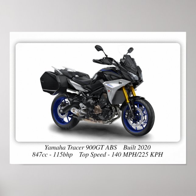 Yamaha Tracer 900 GT ABS motorcykel - A3 Poster (Framsidan)