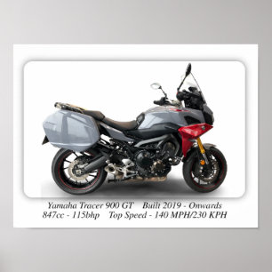 Yamaha Tracer 900 GT Motorcykel - A3 Storlek utskr Poster