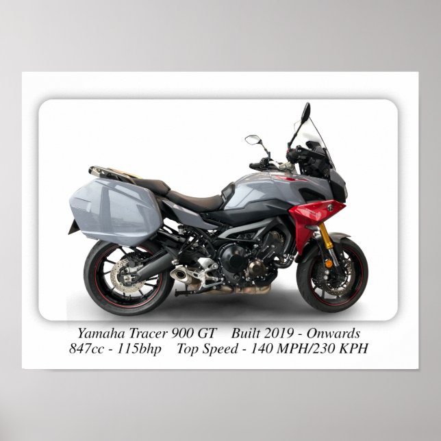 Yamaha Tracer 900 GT Motorcykel - A3 Storlek utskr Poster (Framsidan)