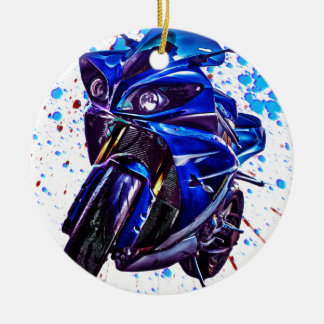 Yamaha YZF R1 Art Skriv ut Julgransprydnad Keramik
