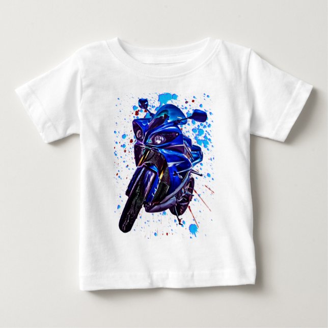 Yamaha YZF R1 Art Skriv ut Tee Shirt (Framsida)