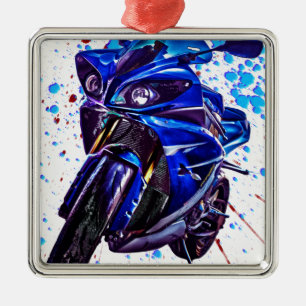 Yamaha YZF R1 konsttryck Julgransprydnad Metall