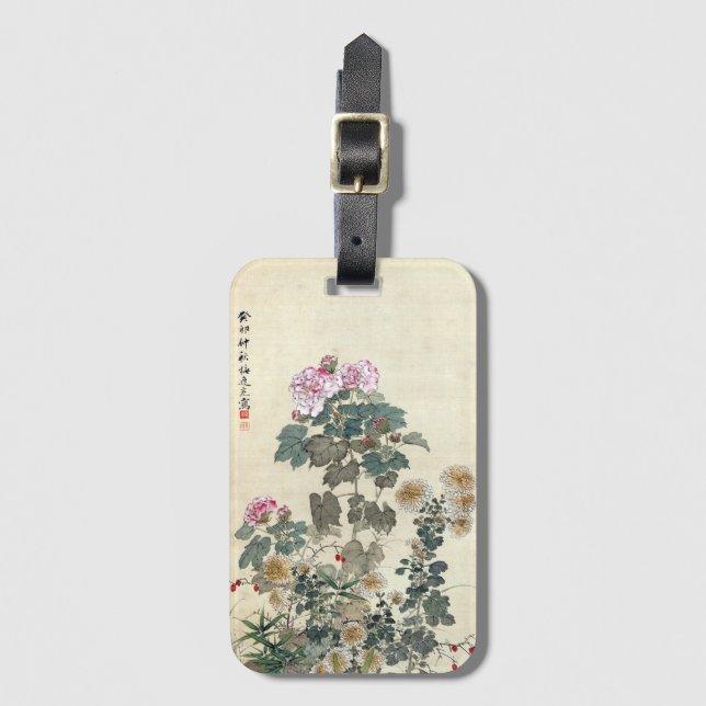 Yamamoto Baiitsu Autumn Flowers Bagagebricka (Framsida vertikal)