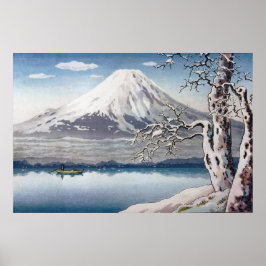 Yamanaka Sjö i Winter av Tsuchiya Koitsu Poster
