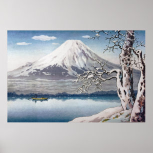 Yamanaka Sjö i Winter av Tsuchiya Koitsu Poster