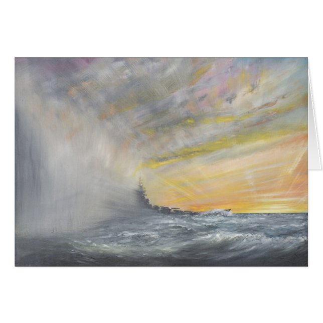 Yamato dyker upp från den Stillahavs- typhoonen Hälsningskort (Framsidan Horizontal)