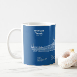 Yamato - Frakt Blueprint Plans ABD Kaffemugg