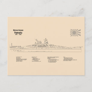 Yamato - Frakt Blueprint Plans SD Vykort