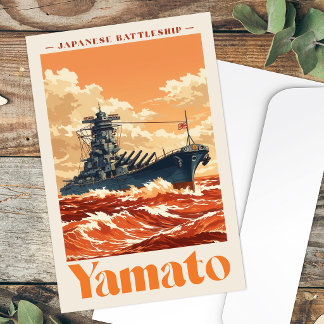 Yamato Japanskt slagskepp Vintage marin affisch Vykort