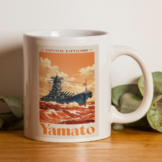 Yamato Japanskt slagskepp Vintage marin plakat Kaffemugg