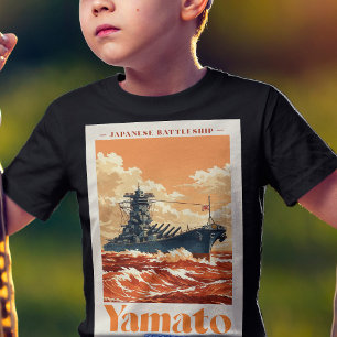 Yamato Japanskt slagskepp Vintage marin plakat T Shirt