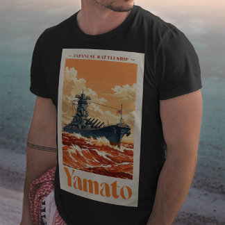Yamato Japanskt slagskepp Vintage maritim affisch T Shirt