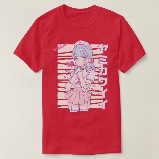 Yami Kawaii Anime Pastelcore Aesthetic Pastel Menh T Shirt (Design framsida)