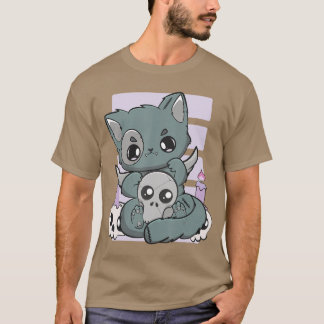 Yami Kawaii Chibi Anime Kattunge Pastell Katt För  T Shirt