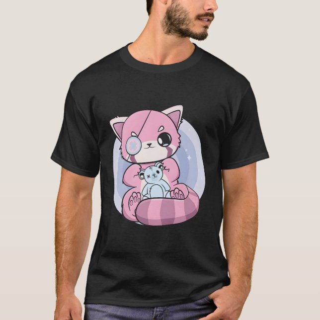 Yami Kawaii Red Panda Bear Fairy Kei Harajuku Nugo T Shirt (Framsida)