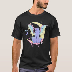 Yami Måne Phases Pastel Goth Cat Kattunge Pagan Wi T Shirt