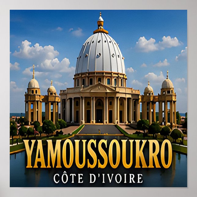 Yamoussoukro Basilikan och Elfenbenskustens storhe Poster (Framsidan)