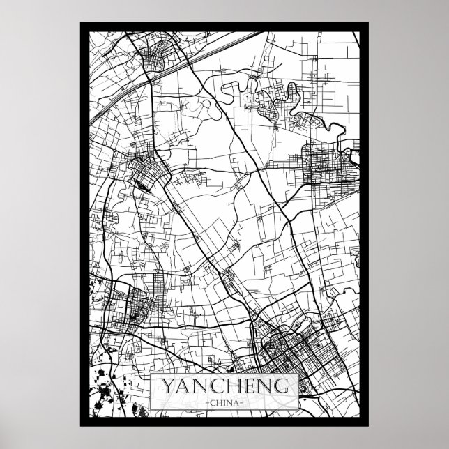 Yancheng China City Map Poster (Framsidan)