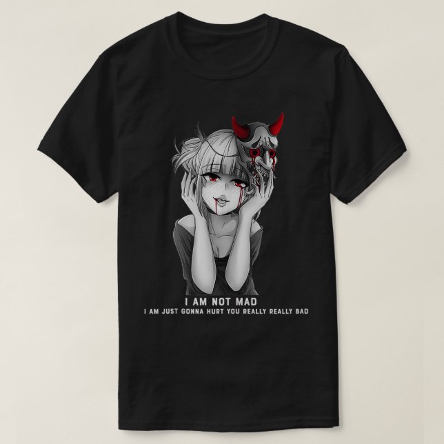 Yandere Oni Mask Manga Stil T Shirt (Design framsida)