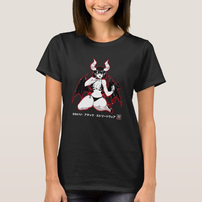 Yandere Succubus japanska T Shirt (Framsida)