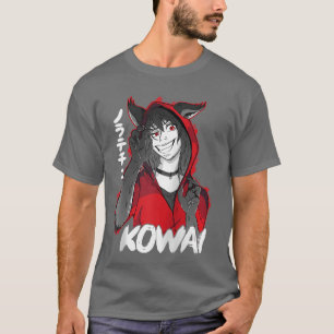 Yandere tjej Anime waifu material varulv Röda Rid T Shirt