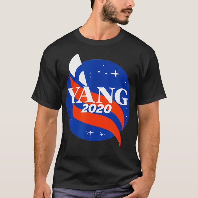 Yang Gang 2020 Space Yang för president Rally och T Shirt (Framsida)