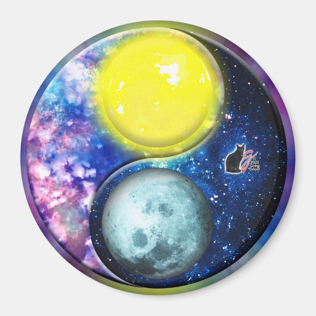 Yang-Yin / Sol-Måne Magnet (Framsidan)