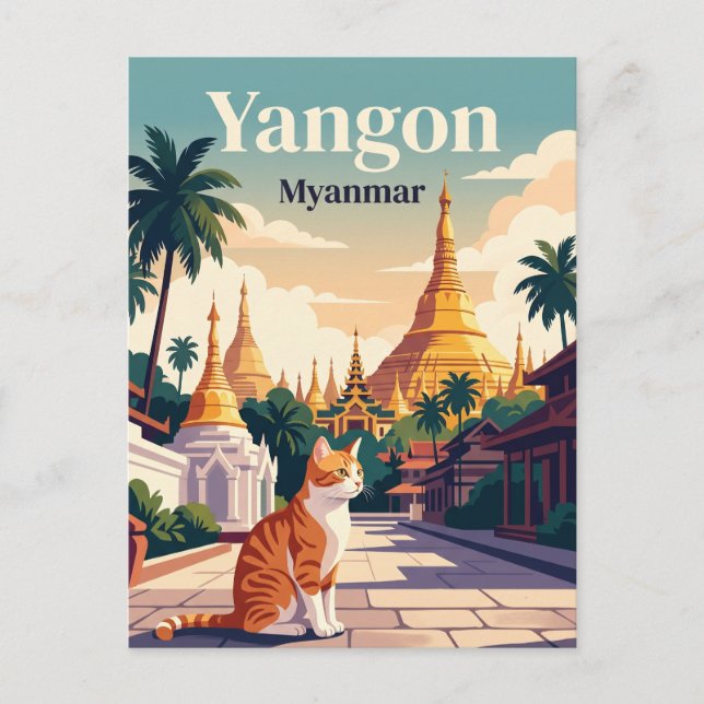 Yangon Myanmar Vykort (Framsida)