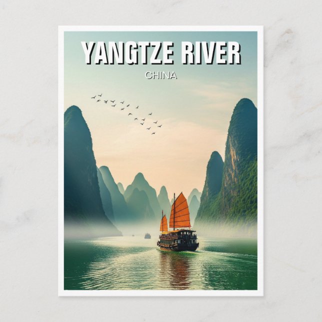 Yangtze River China Vykort (Framsida)
