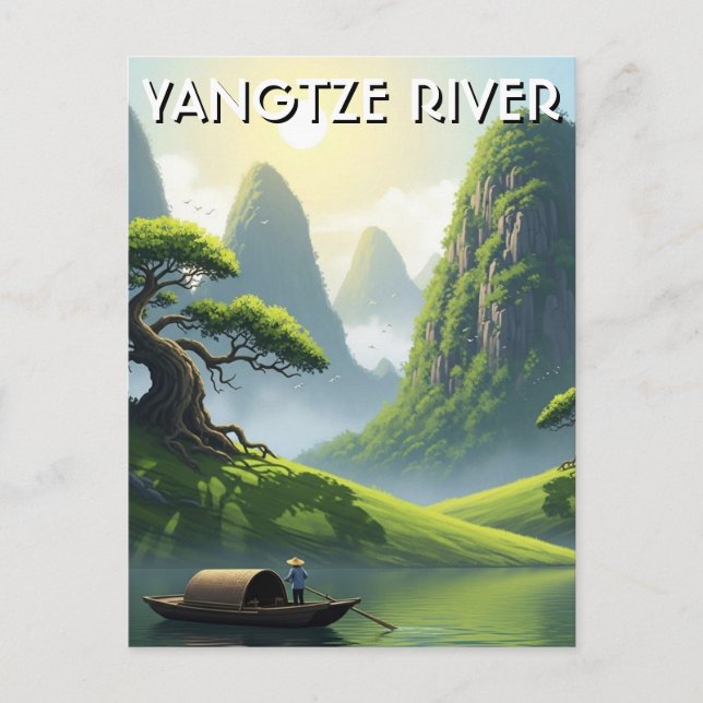 Yangtzefloden Kina Vykort (Framsida)
